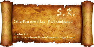 Stefanovits Kolombusz névjegykártya